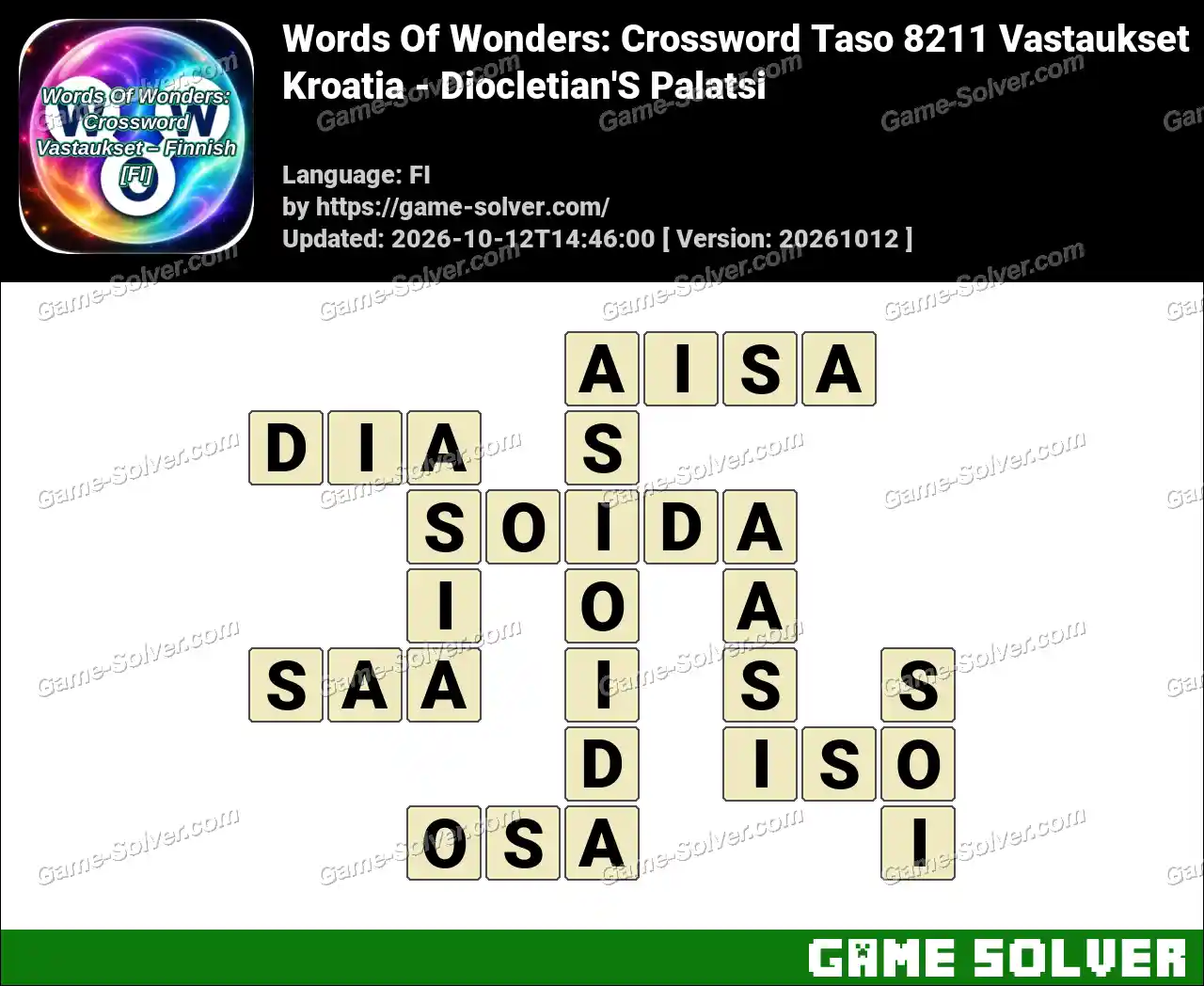 Words Of Wonders: Crossword Taso 8211 Vastaukset – Kroatia – Diocletian’S Palatsi